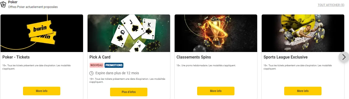 Promozione poker di Bwin
