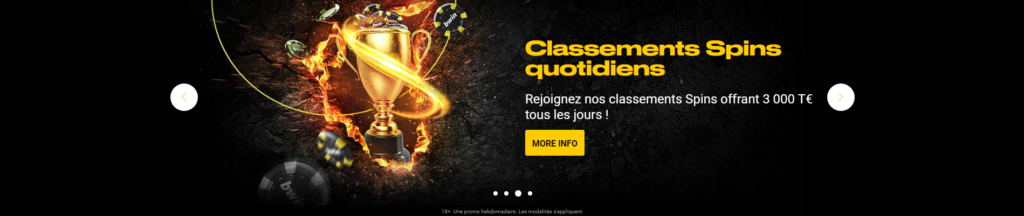 Classifiche Daily Spins di Bwin